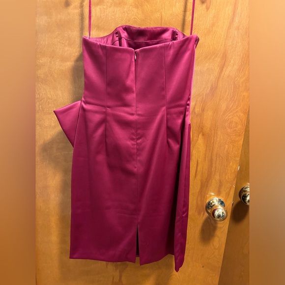 Delicious Raspberry Colored Mini Dress with Architectural Details | size 4 - Picture 2 of 4